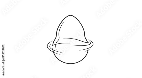 Abstract liquid drop with swirling motion, clean design, isolated on white background