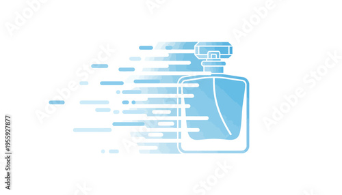 Abstract Perfume Bottle with Speed Lines