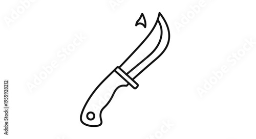 Sharp Hunting Knife with Blood Drop - Danger, Crime, Violence Icon