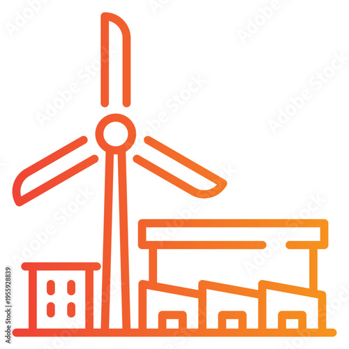 Eco Factory Gradient Icon