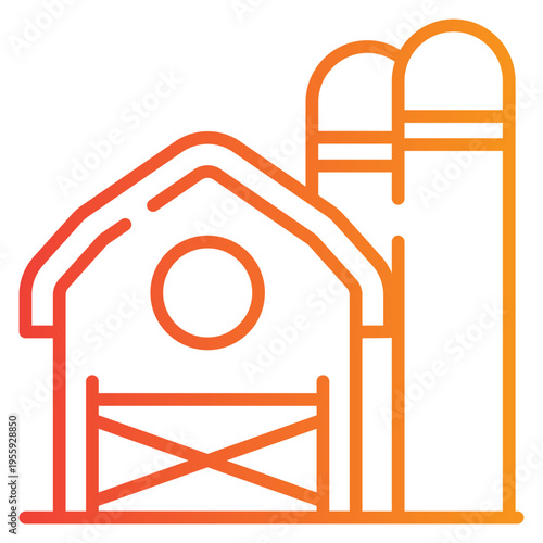 Farm Building Gradient Icon