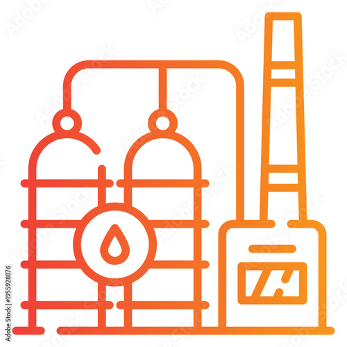 Oil Refinery Gradient Icon