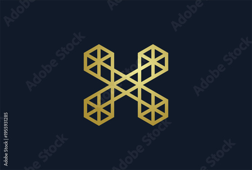 Letter X Diamond Jewelry logo, Geometric Letter X with diamond combination, usable for branding and business logos, Flat Logo Design Template, vector illustration