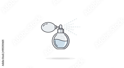 Perfume Bottle Spraying Fragrance Mist, Elegant Vintage Atomizer Icon