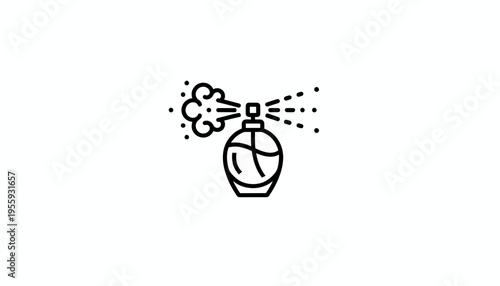 Perfume Bottle Spraying Mist Icon - Elegant Fragrance Atomizer Symbol