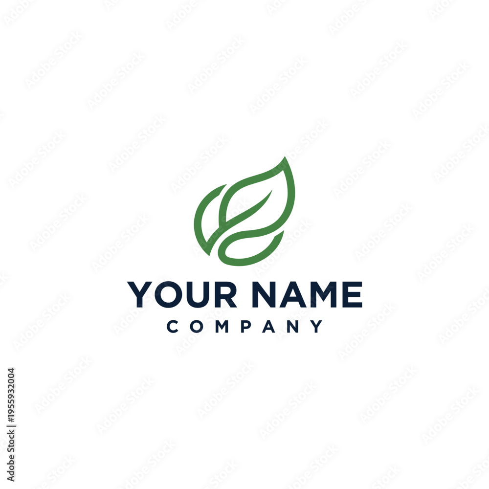 Fototapeta premium Green Leaf Logo Company Name 1.