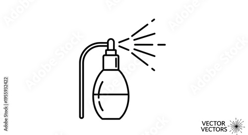Perfume Bottle Spray Icon Vector Illustration Isolated on White Background