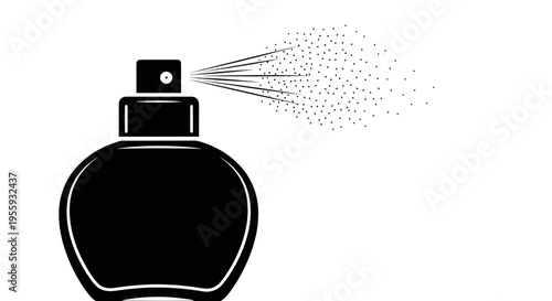 Perfume Bottle Spraying Fragrance Mist - Black and White Icon