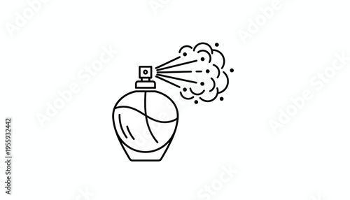 Perfume Bottle Spraying Fragrance Mist - Minimalist Icon