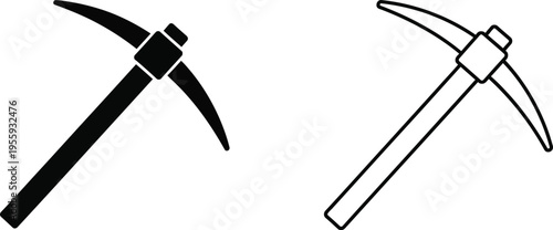 Pickaxe Icon Set Vector