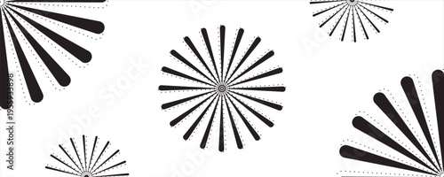 Abstract radial line pattern progression. Minimalist abstract illustration showing radial line patterns evolving in density, symbolizing motion, focus, geometry, and visual rhythm .
