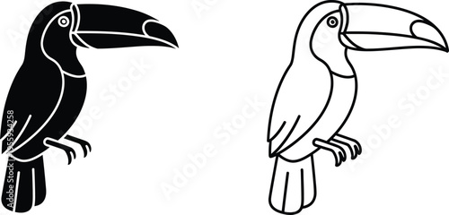 Toucan Bird Icon Set Vector