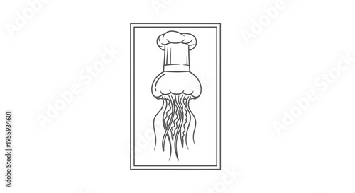 Chef Jellyfish Illustration: Culinary Creativity and Marine Fusion