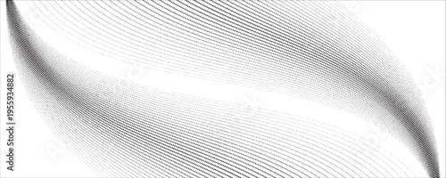 Abstract black and white halftone wave pattern with subtle distortion and gradual density change