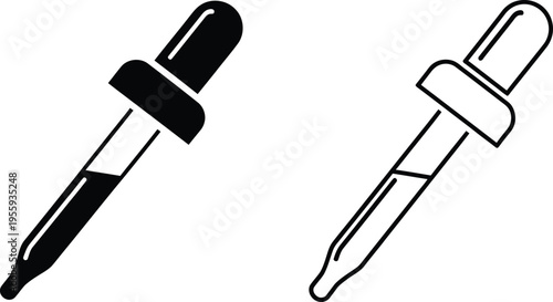 Dropper Icon Set for Laboratory and Medical Use Vector