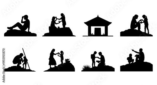 People engaging in various outdoor activities and socializing in natural settings