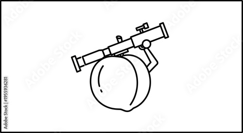Cartoon Rocket Launcher Aimed at a Peach