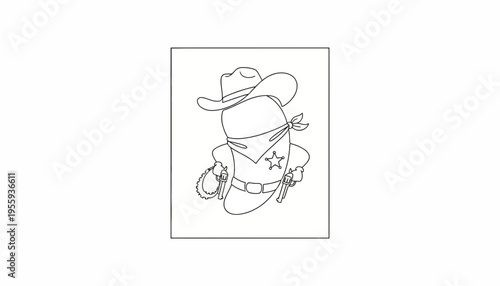 Cartoon Cowboy Jalapeno Pepper Character with Guns and Bandana