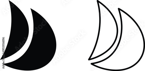 Minimalist Sailboat Icon Set Vector