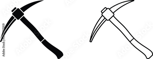 Pickaxe Icon Set Vector