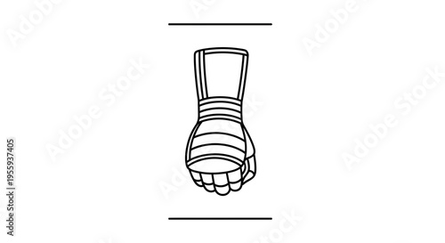 Boxing Hand Wrap Fist Outline Icon, Martial Arts and Combat Sports Symbol