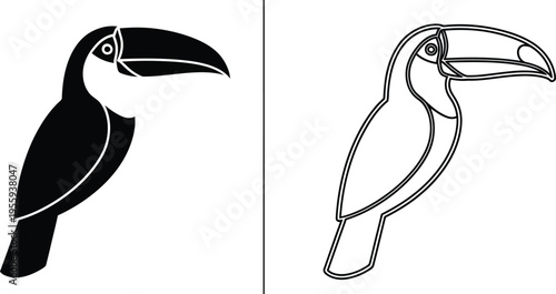 Toucan Bird Icon Set Vector Illustration Vector