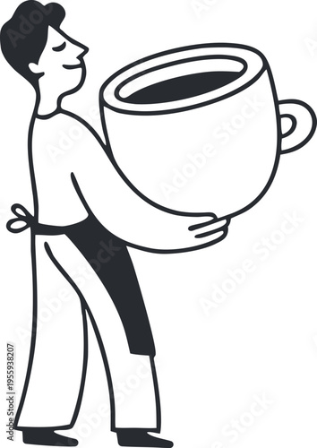 Person reading book line illustration for education and lifestyle design. Minimal character with open book creates calm scene for learning, study, and daily routine graphics. Clean modern outline 