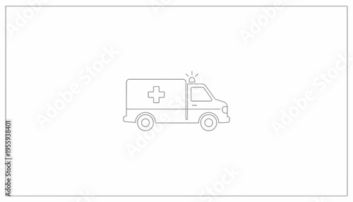 Ambulance Icon, Medical Emergency Vehicle, Healthcare Transport, First Aid Symbol