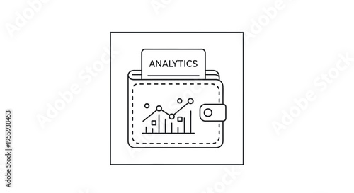 Analytics Wallet Icon: Financial Data Analysis and Business Growth Concept