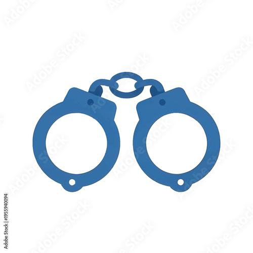 Handcuffs Isolated Vector Icon, Minimalist Police Symbol for Security and Law Illustrations