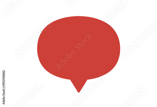 Red Speech Bubble Icon Vector, Isolated Chat Symbol for Communication and Dialogue