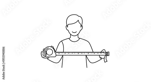 Man holding a tape measure, measuring, DIY, construction, home improvement, renovation, measurement