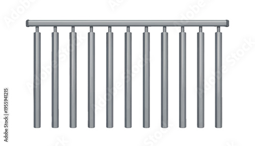 Vector Fence Railing Icon Set, Minimalist Design for Architecture, Boundary, and Security Illustrations