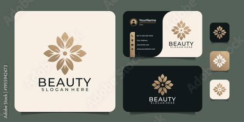 Beauty creative salon spa logo design yoga fashion