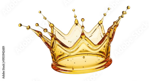 Golden Crown Liquid Splash, Royal Beverage Concept, Abstract Fluid Art