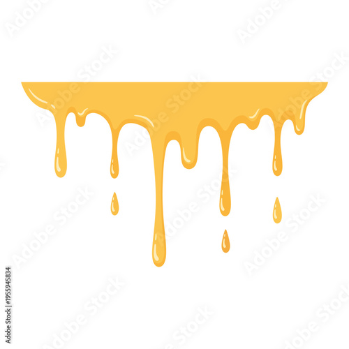 Honey Dripping Down Illustration on a Black Background