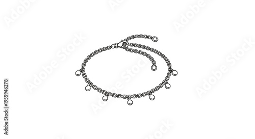 Elegant Silver Anklet with Dainty Charms - Minimalist Jewelry Design