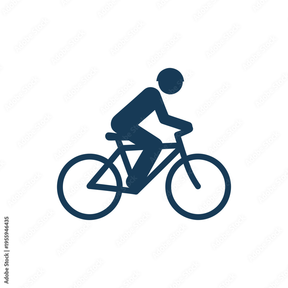 Obraz premium Bicycle Rider Silhouette in Blue