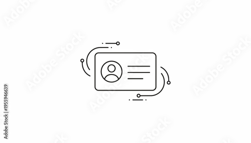 Digital Identity Card Icon with Abstract Network Connections