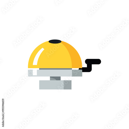 Bell Simple Yellow and Grey Reception Bell Illustration