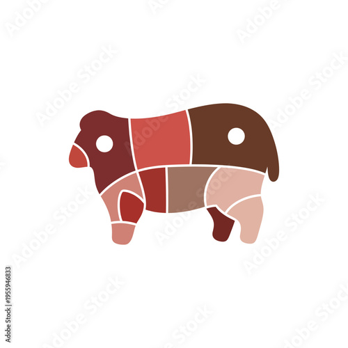 Meat Cuts of Lamb Vector Illustration Food Concept
