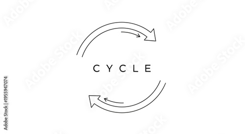 Circular Arrows Cycle Symbol with Text