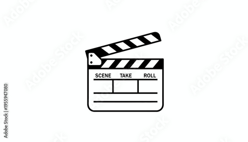 Clapperboard Icon: Film Production, Movie Making, Cinema, Entertainment, Video Recording