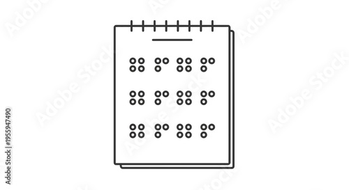 Braille Calendar Page with Raised Dots for Visually Impaired Reading