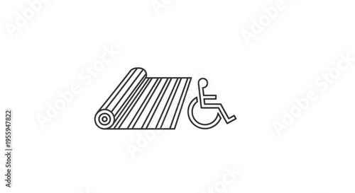 Accessible Roll Mat and Wheelchair Symbol Icon