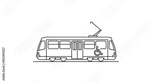 Accessible Tram with Wheelchair Symbol, Public Transport for Disabled People
