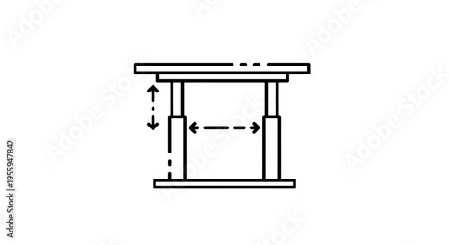 Adjustable Height Table Icon: Ergonomic Office Furniture, Modern Design