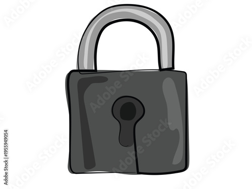 A padlock in a continuous line drawing style.