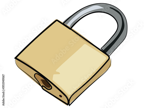 A padlock in a continuous line drawing style.