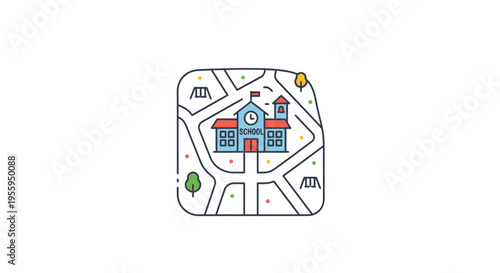 Colorful map of a neighborhood.